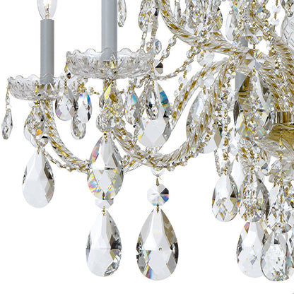 Crystorama Traditional Crystal 12 Light Hand Cut Crystal Polished Brass Chandelier 1112-PB-CL-MWP