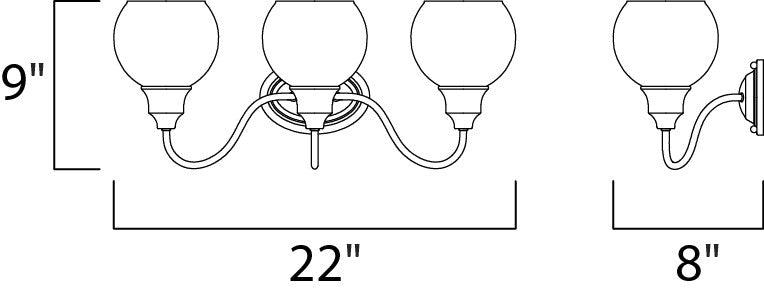 Maxim Ballord 3-Light Bath Vanity in Satin Nickel 1113SWSN