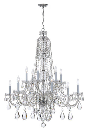 Crystorama Traditional Crystal 12 Light Hand Cut Crystal Polished Chrome Chandelier 1114-CH-CL-MWP