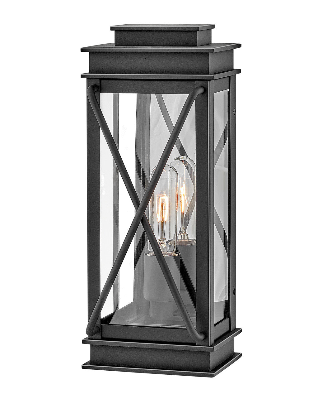 Hinkley Lighting Montecito Small Wall Mount Lantern Museum Black 11190MB