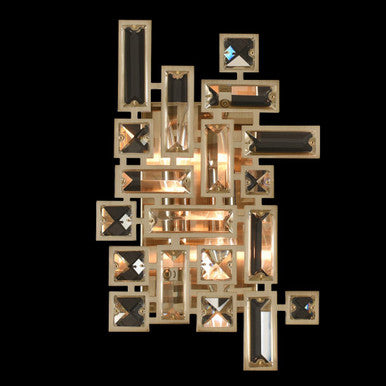 Allegri Crystal Vermeer 2 Light Wall Bracket in Brushed Champagne Gold 11191-038-FR001