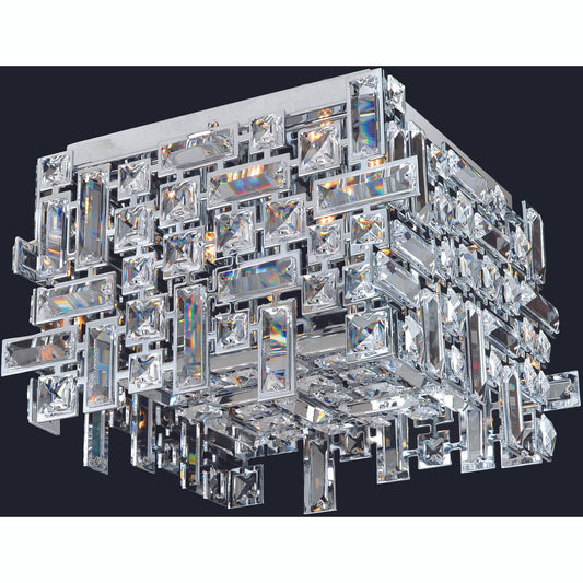 Allegri Crystal Vermeer 4 Light Square Flush Mount in Chrome 11193-010-FR001