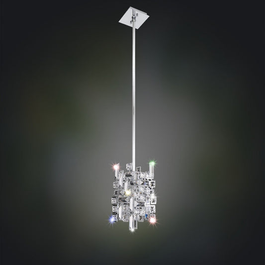 Allegri Crystal Vermeer 1 Light Mini Pendant in Chrome 11195-010-FR001