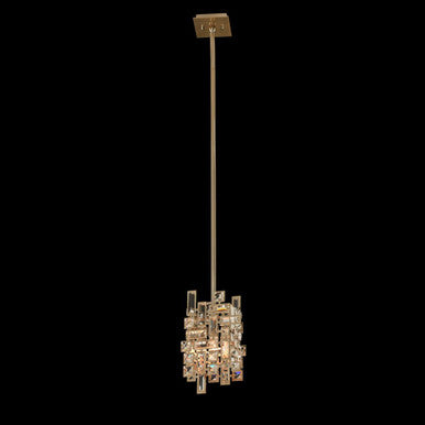 Allegri Crystal Vermeer 1 Light Mini Pendant in Brushed Champagne Gold 11195-038-FR001