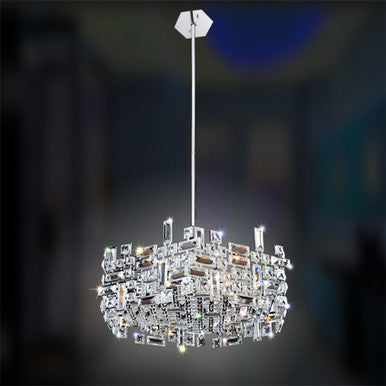 Allegri Crystal Vermeer 24 Inch Hexagonal Pendant in Chrome 11197-010-FR001