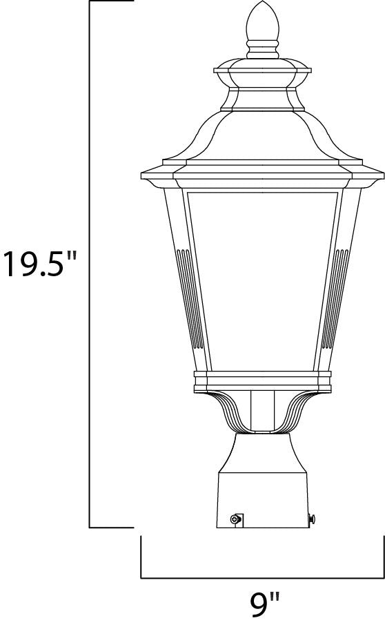 Maxim Knoxville 1-Light Outdoor Pole/Post Lantern in Bronze 1120FSBZ