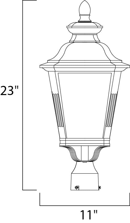 Maxim Knoxville 1-Light Outdoor Pole/Post Lantern in Bronze 1121FSBZ