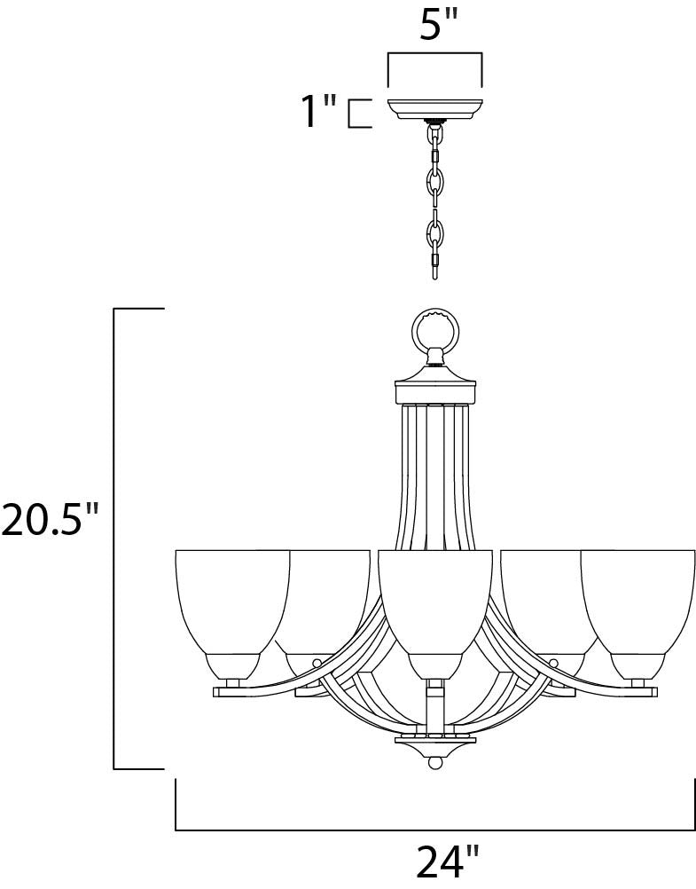 Maxim Axis 5-Light Chandelier in Oil Rubbed Bronze 11225FTOI