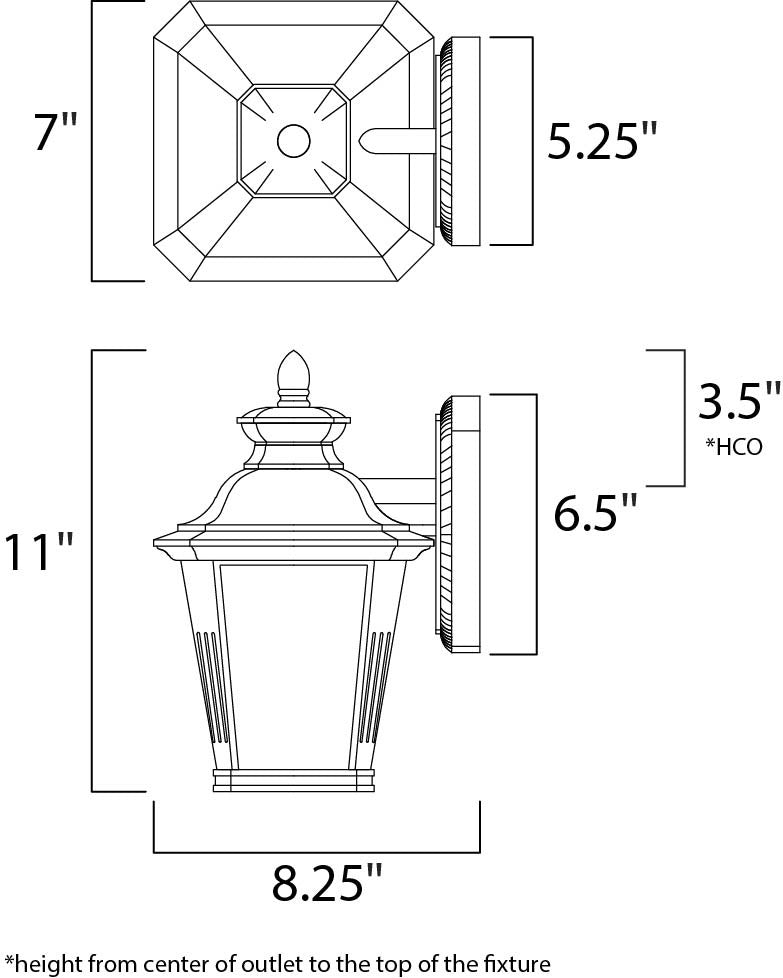 Maxim Knoxville 1-Light Outdoor Wall Lantern in Bronze 1123FSBZ