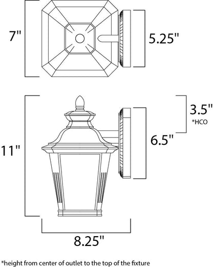 Maxim Knoxville 1-Light Outdoor Wall Lantern in Bronze 1123FSBZ