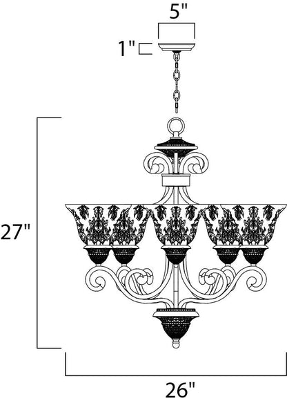 Maxim Symphony 5-Light Chandelier in Oil Rubbed Bronze 11244SAOI