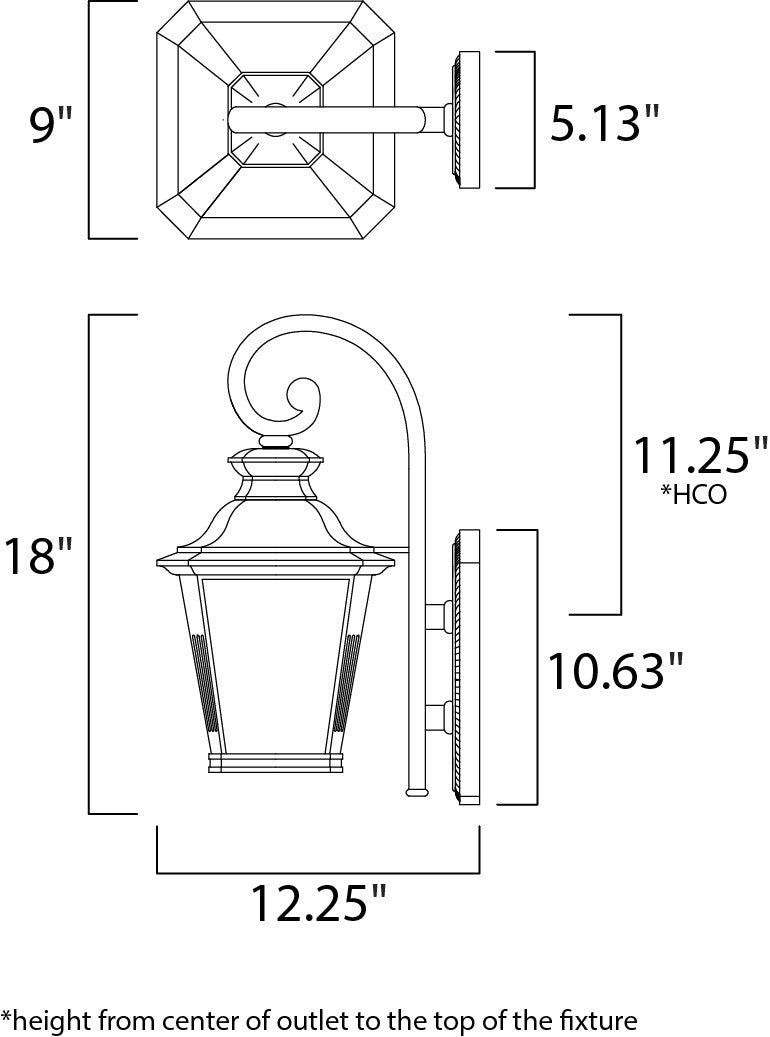 Maxim Knoxville 1-Light Outdoor Wall Lantern in Bronze 1125FSBZ