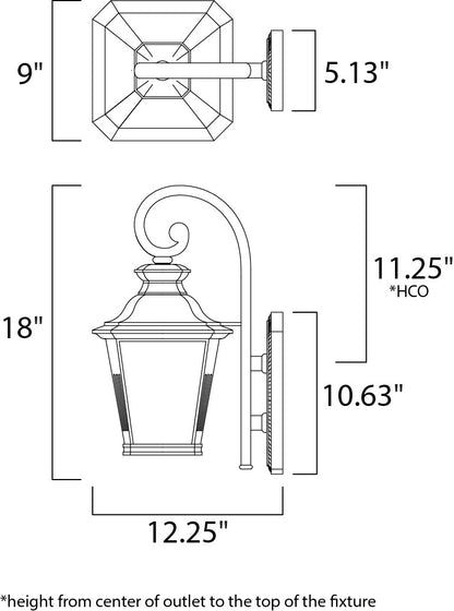 Maxim Knoxville 1-Light Outdoor Wall Lantern in Bronze 1125FSBZ