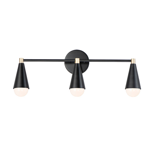 Maxim Lovell 3-Light Bath Vanity in Black / Satin Brass 11263BKSBR