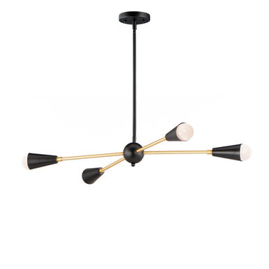 Maxim Lovell 4-Light Pendant with LED Bulbs in Black / Satin Brass 11264BKSBR/BUL