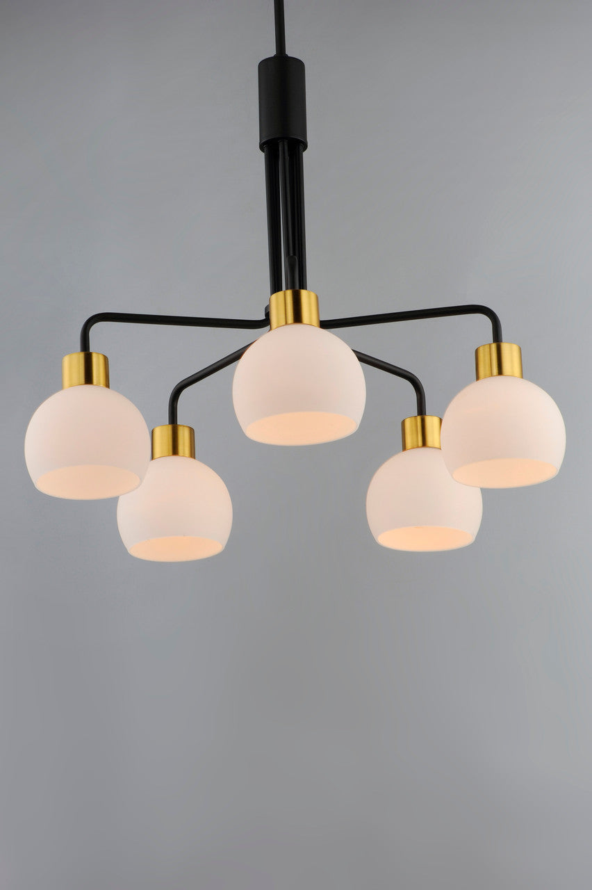 Maxim Coraline 5-Light Chandelier in Bronze / Satin Brass 11277SWBZSBR