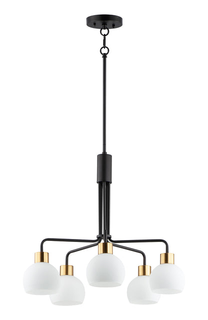 Maxim Coraline 5-Light Chandelier in Bronze / Satin Brass 11277SWBZSBR