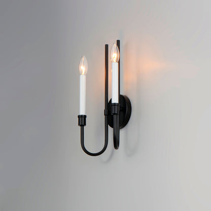 Maxim Tux 2-Light Wall Sconce in Black 11282BK