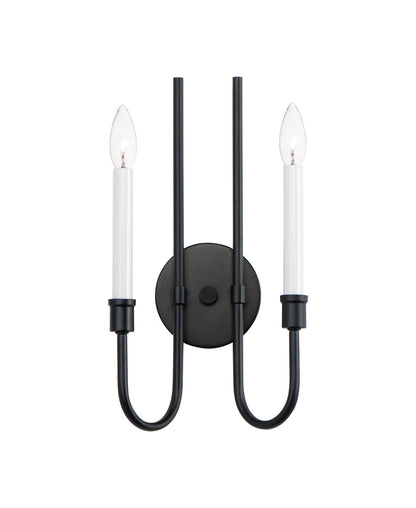 Maxim Tux 2-Light Wall Sconce in Black 11282BK