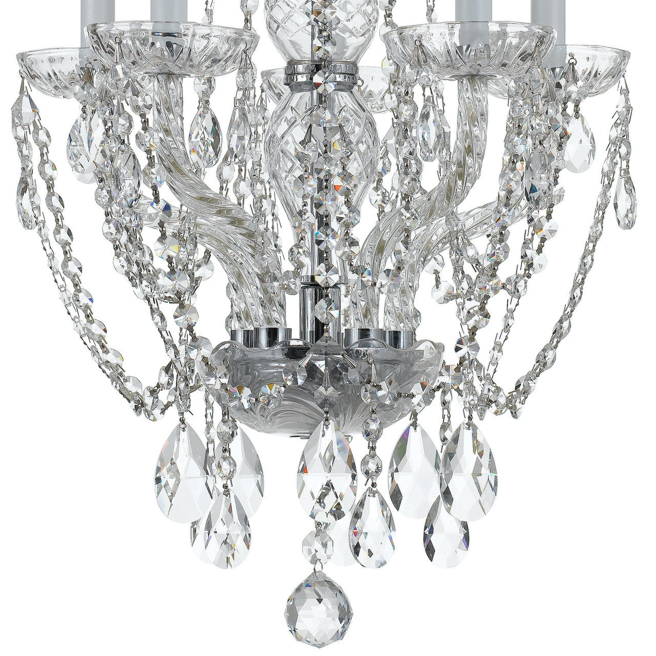 Crystorama Traditional Crystal 5 Light Hand Cut Crystal Polished Chrome Mini Chandelier 1129-CH-CL-MWP