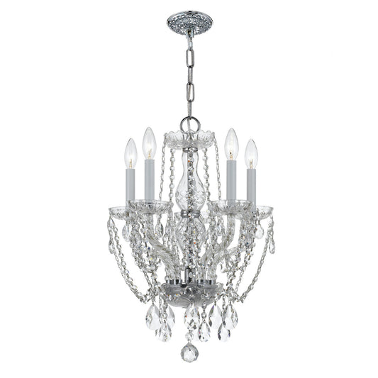 Crystorama Traditional Crystal 5 Light Hand Cut Crystal Polished Chrome Mini Chandelier 1129-CH-CL-MWP