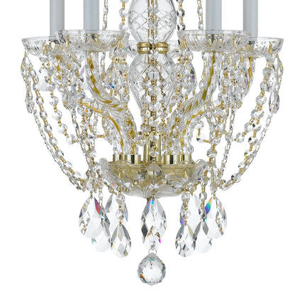 Crystorama Traditional Crystal 5 Light Spectra Crystal Polished Brass Mini Chandelier 1129-PB-CL-SAQ