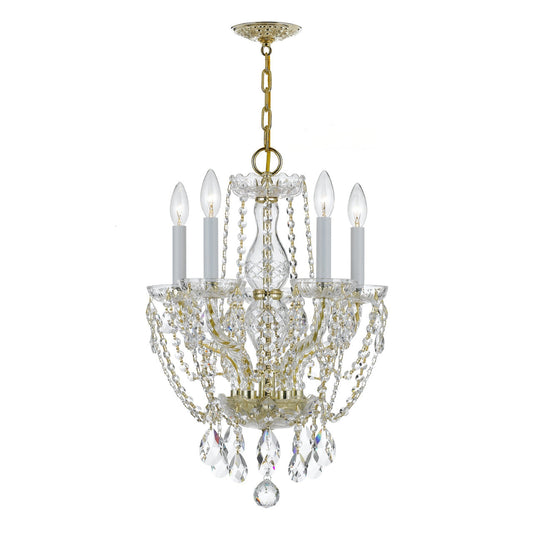 Crystorama Traditional Crystal 5 Light Spectra Crystal Polished Brass Mini Chandelier 1129-PB-CL-SAQ