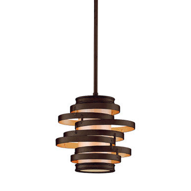 Corbett Lighting Vertigo Pendant in Bronze And Gold Leaf 113-41-BRL/GL