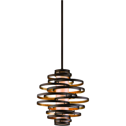 Corbett Lighting Vertigo Pendant in Bronze And Gold Leaf 113-42