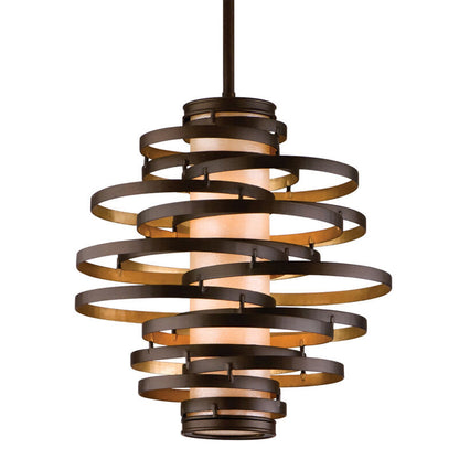 Corbett Lighting Vertigo Pendant in Bronze And Gold Leaf 113-42