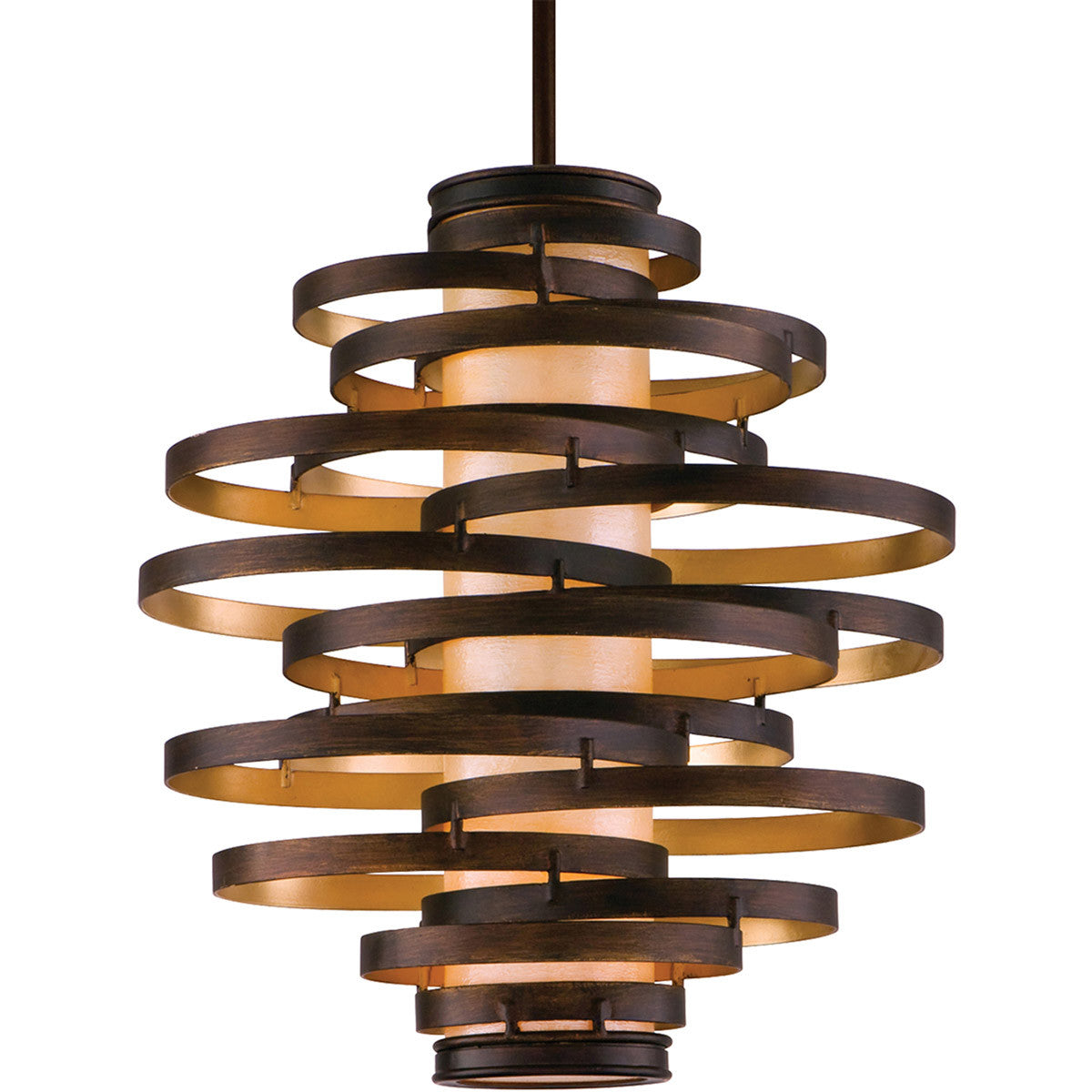 Corbett Lighting Vertigo Chandelier in Bronze And Gold Leaf 113-43