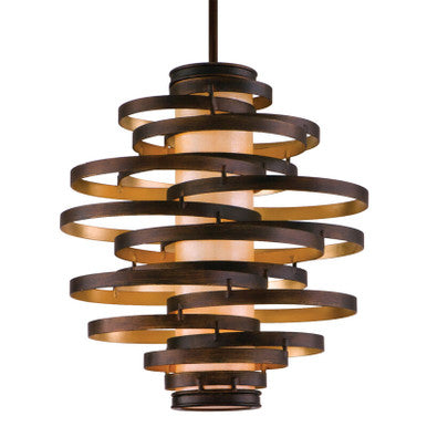 Corbett Lighting Vertigo Chandelier in Bronze And Gold Leaf 113-43