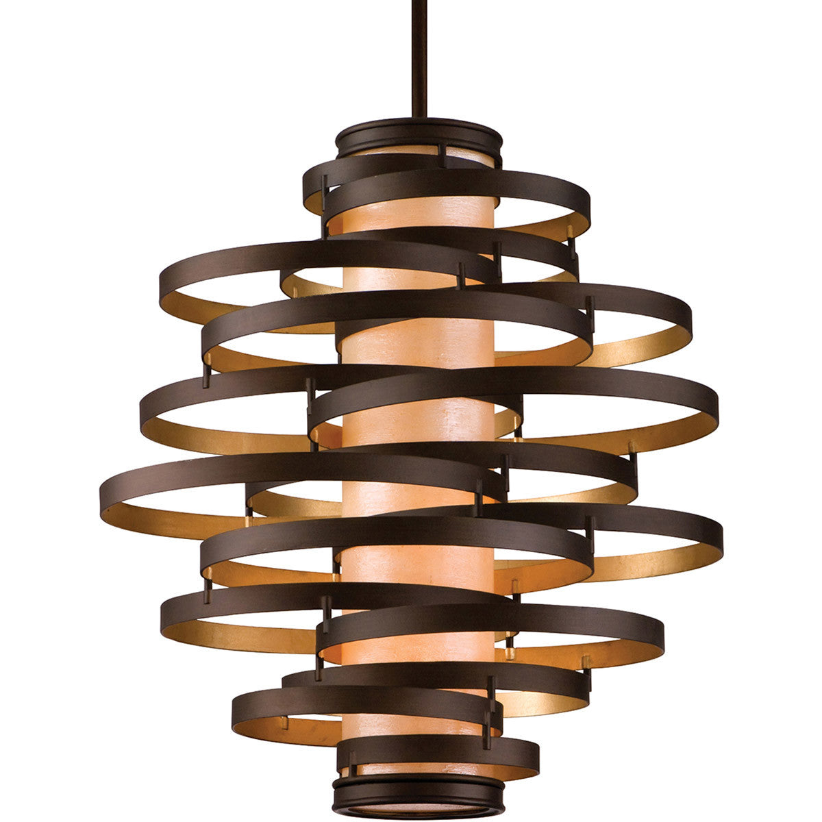 Corbett Lighting Vertigo Chandelier in Bronze And Gold Leaf 113-44