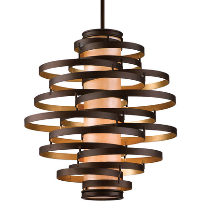 Corbett Lighting Vertigo Chandelier in Bronze And Gold Leaf 113-44