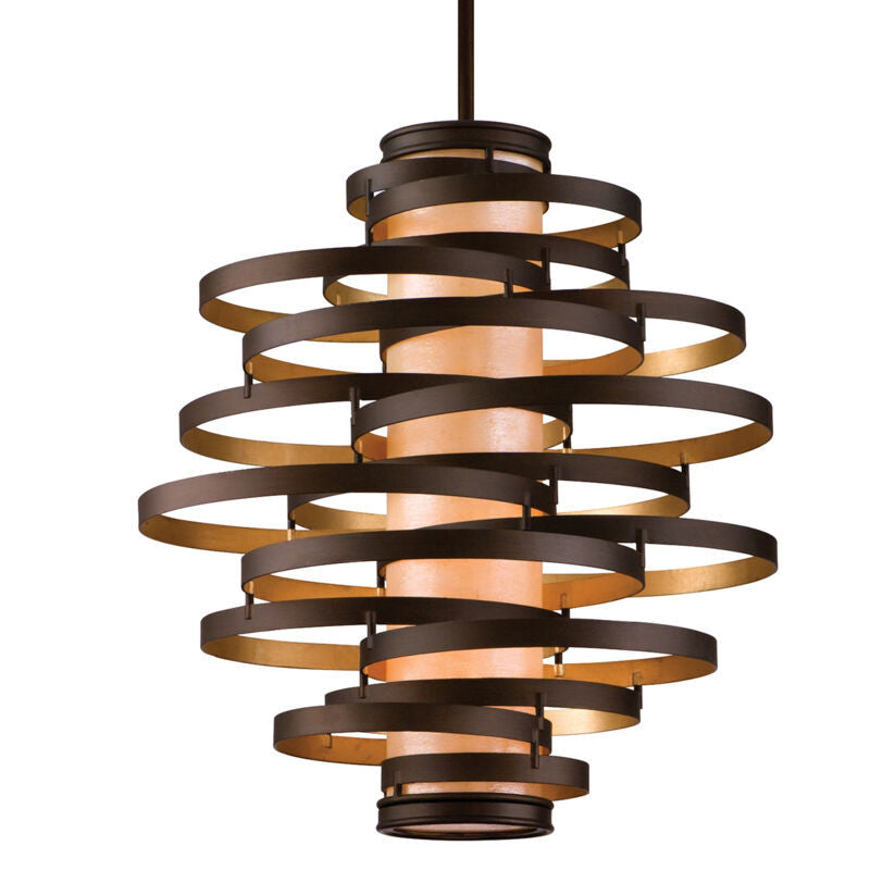 Corbett Lighting Vertigo Chandelier in Bronze And Gold Leaf 113-44