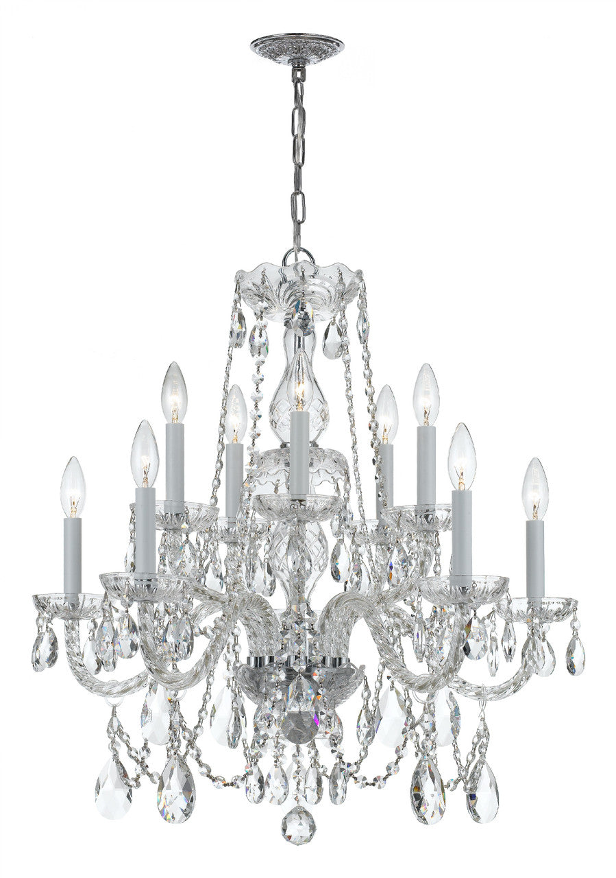 Crystorama Traditional Crystal 10 Light Swarovski Strass Crystal Polished Chrome Chandelier 1130-CH-CL-S