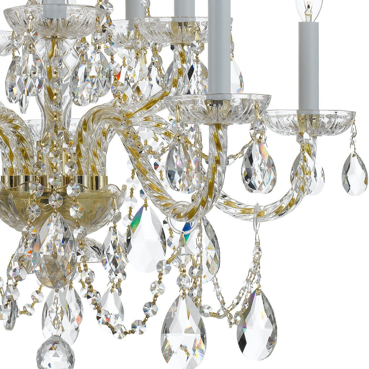 Crystorama Traditional Crystal 10 Light Hand Cut Crystal Polished Brass Chandelier 1130-PB-CL-MWP