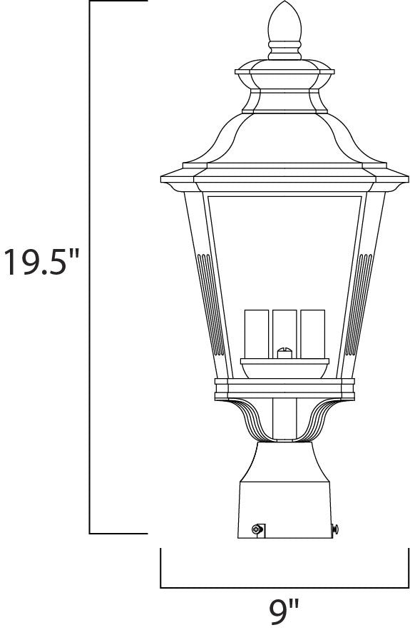 Maxim Knoxville 3-Light Outdoor Post in Bronze 1130CLBZ