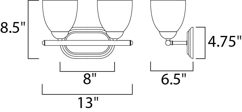 Maxim Axis 2-Light Bath Vanity in Satin Nickel 11312FTSN