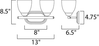 Maxim Axis 2-Light Bath Vanity in Satin Nickel 11312FTSN