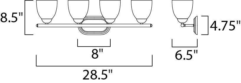 Maxim Axis 4-Light Bath Vanity in Satin Nickel 11314FTSN