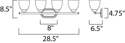 Maxim Axis 4-Light Bath Vanity in Satin Nickel 11314FTSN