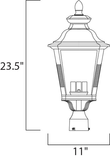 Maxim Knoxville 3-Light Outdoor Post in Bronze 1131CLBZ