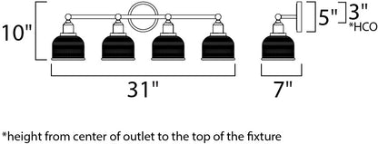 Maxim Hollow 4-Light Bath Vanity in Polished Chrome 11324CLPC