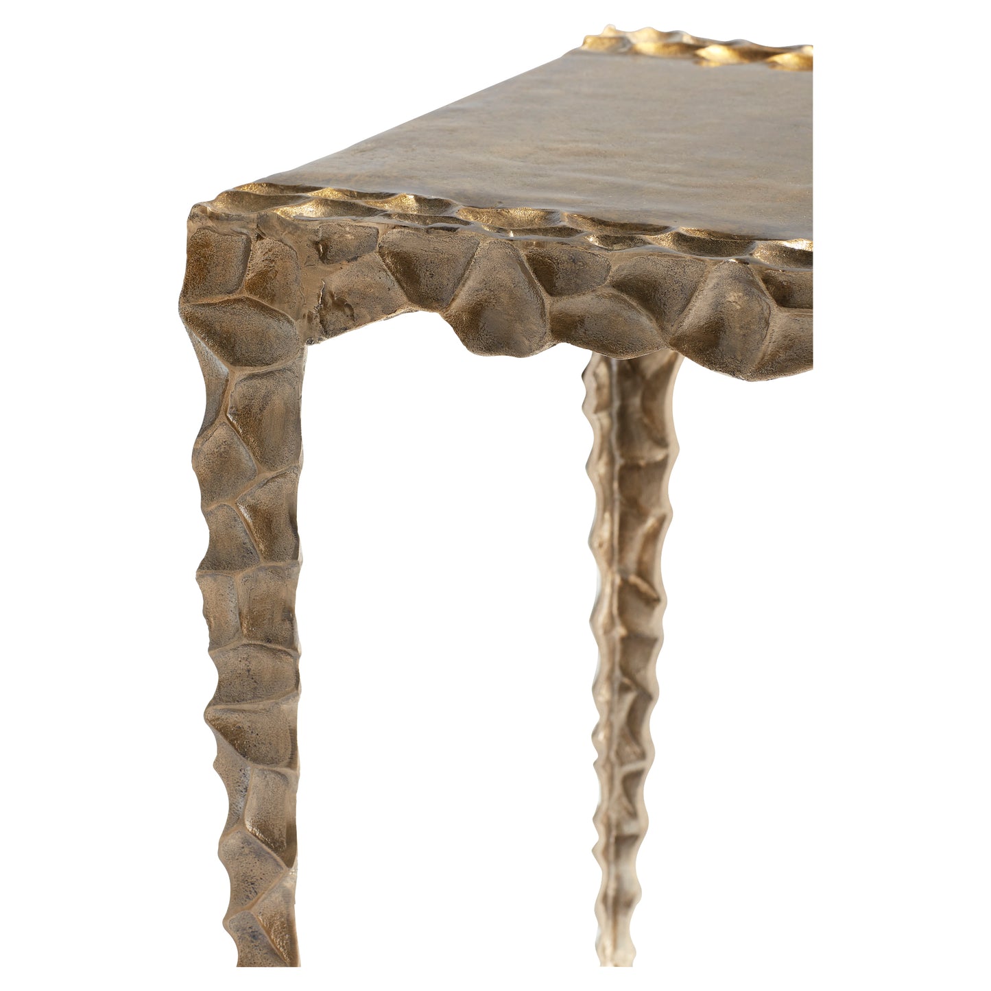 Cyan Design Imprint Side Table in Antique Brass 11328