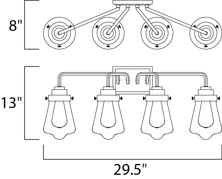 Maxim Cape Cod 4-Light Wall Sconce in Weathered Zinc 11333CLWZ