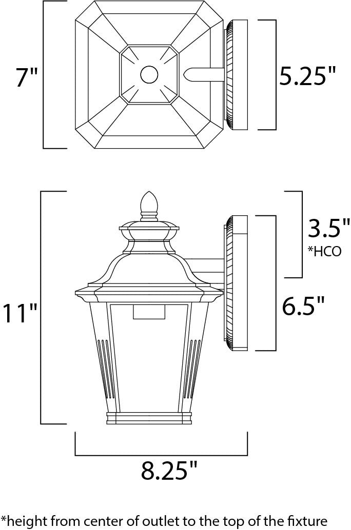 Maxim Knoxville 1-Light Outdoor Wall Mount in Bronze 1133CLBZ