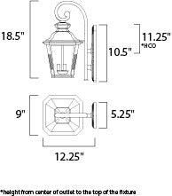 Maxim Knoxville 3-Light Outdoor Wall in Bronze 1135CLBZ