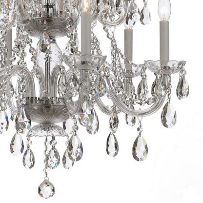 Crystorama Traditional Crystal 12 Light Hand Cut Crystal Polished Chrome Chandelier 1137-CH-CL-MWP