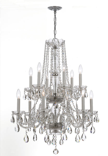 Crystorama Traditional Crystal 12 Light Hand Cut Crystal Polished Chrome Chandelier 1137-CH-CL-MWP